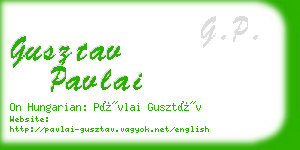 gusztav pavlai business card